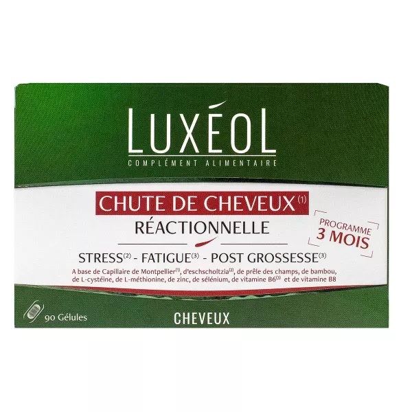 Luxeol Chute de Cheveux Réactionnelle 90 Gélules