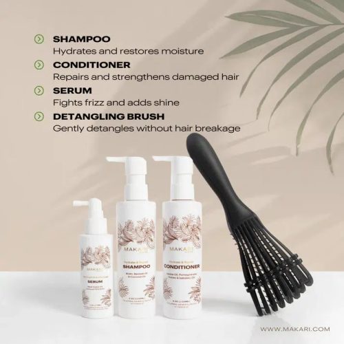 makari-coffret-pour-cheveux-comprenant-shampoing-apres-shampoing-serum-brosse-a-cheveux-dakar-universcosmetix MAKARI Coffret pour cheveux shampoing + après-shampoing + sérum + brosse à cheveux