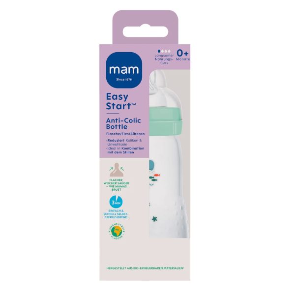 Mam Biberon Anti Coliques Easy Start Menthe dès la Naissance 260 ml