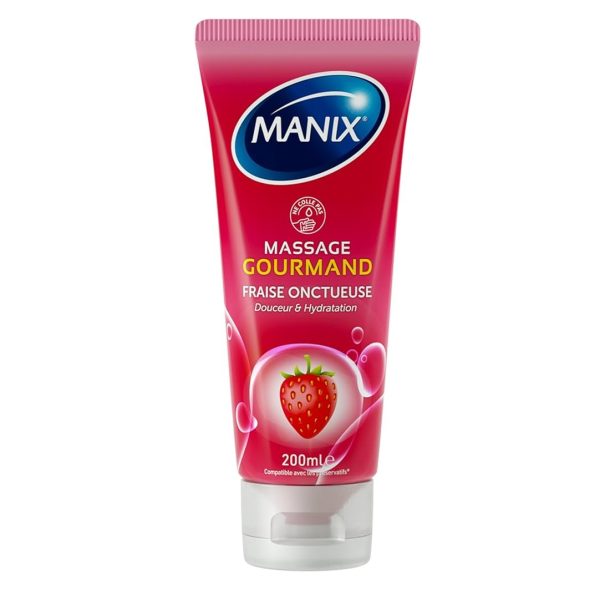 Manix Gel De Massage Gourmand Fraise Comestible 200 ml