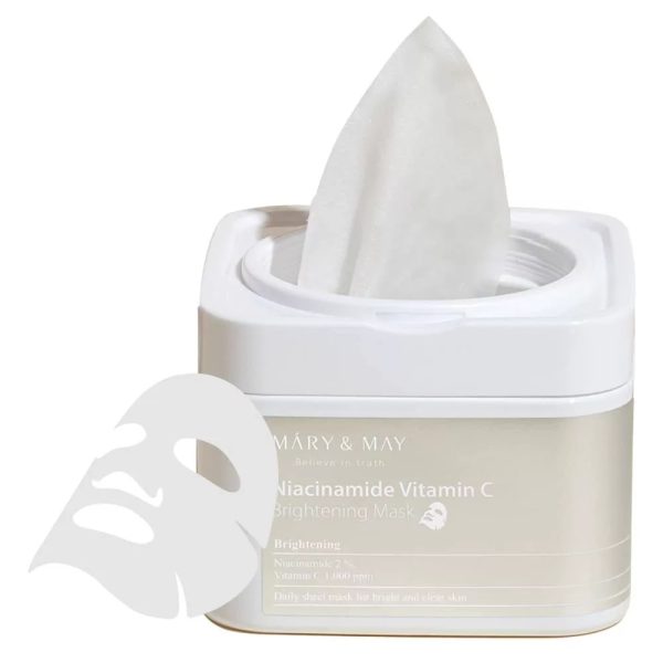 Mary and May Masque Visage Éclaircissant à la Niacinamide et à la Vitamine C 30 Pièces