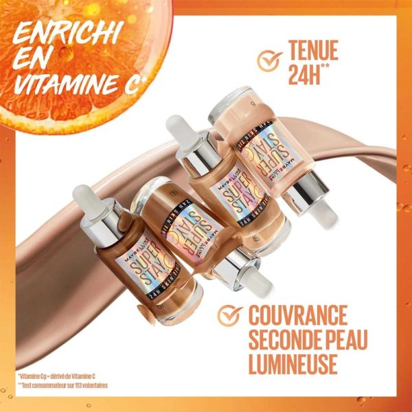 Maybelline Sérum Fond de Teint Super Stay Skin Tint + Vitamin C 24H 30ml