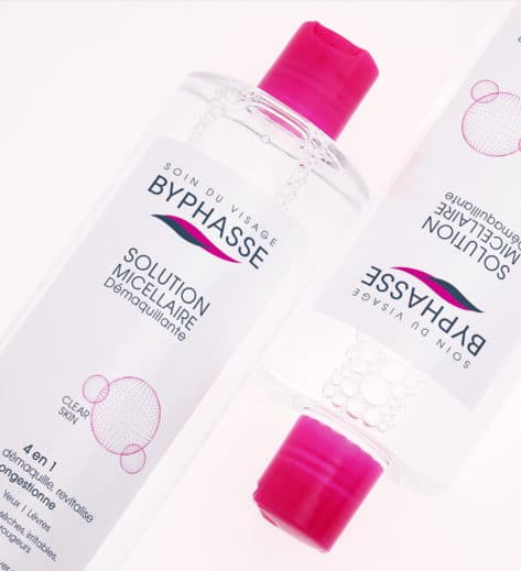 BYPHASSE Solution Micellaire Démaquillante peaux sensibles sèches irritables sujettes aux rougeurs 500ml CLEAR SKIN