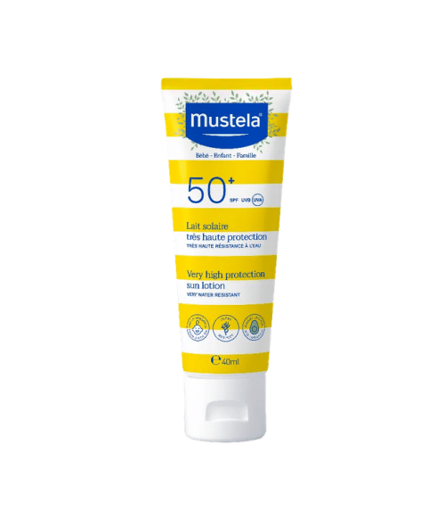 mustela-bebe-lait-solaire-tres-haute-protection-spf50-40ml-1 Mustela BÉBÉ – Lait Solaire Très Haute Protection SPF50+ 40ml