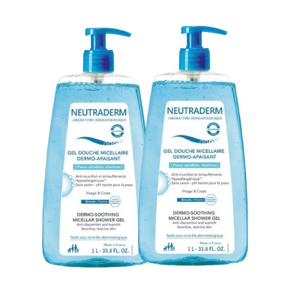 Neutraderm Duo Gel Douche Micellaire Dermo Apaisant 2 x 1 Litre
