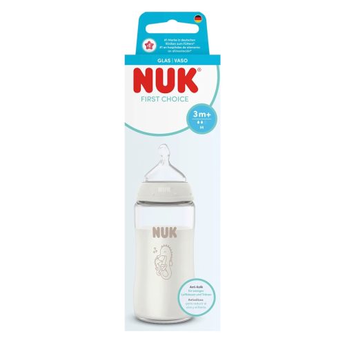 Nuk Biberon en Verre First Choice Blanc à partir de 3 mois 240 ml