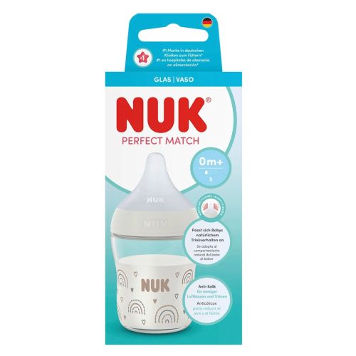 Nuk Biberon en Verre Perfect Match Blanc dès la Naissance 120 ml