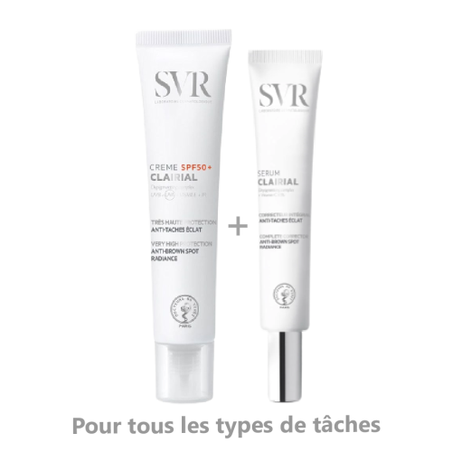 pack-svr-4-1 SVR Clairial Duo Anti Taches Sérum 30ml + Crème Spf50+ 40ml