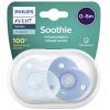Philips Avent Sucette en Silicone Soothie Bleu 0-6 Mois 2 pièces