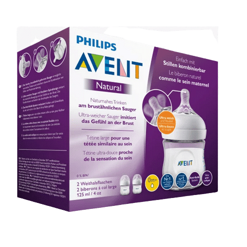Philips Avent Biberon Tétine en Forme de Sein des la Naissance 2x125ml