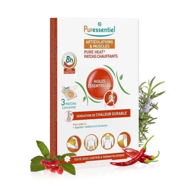 Puressentiel Patchs chauffants Pure Heat® Articulations & Muscles 8h Effet Chauffant 3 patchs