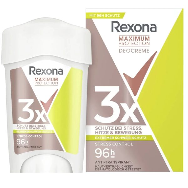 Rexona Anti Transpirant Crème Déodorante Maximum Protection Stress Control 96H 45 ml