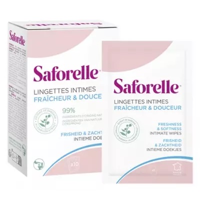 Saforelle Lingettes Intimes 10 Lingettes Individuelles