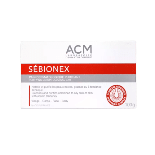 sebionex-pain-dermatologique-purifiant-1 Acm Laboratoire Sébionex Savon Dermatologique Purifiant Visage Et Corps Peaux Mixtes Grasses à Tendance Acnéique 100 g