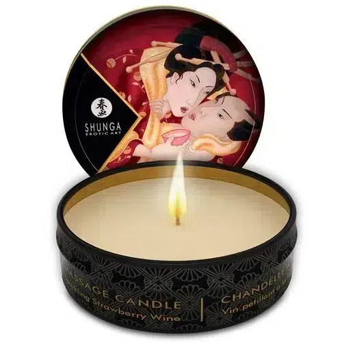 shunga-erotic-art-bougie-dakar-univercosmetix-1 Shunga Erotic Art Mini Vin Pétillante a la Fraise Chandelle de Massage 30ml