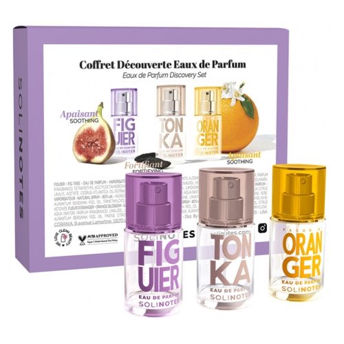 solinotes-coffret-cadeau-eau-parfums-dakar-universcosmetix Solinotes Coffret Cadeau 3 Eaux de Parfums Figuier Tonka et Fleur d'Oranger 3 pièces de 15ml