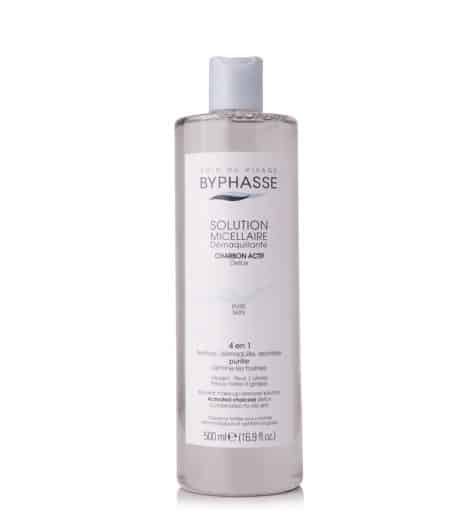 solucion_micelar_carbon-1-473x519-1-1 BYPHASSE Solution Micellaire Démaquillante au Charbon Actif 500 ml PURE SKIN
