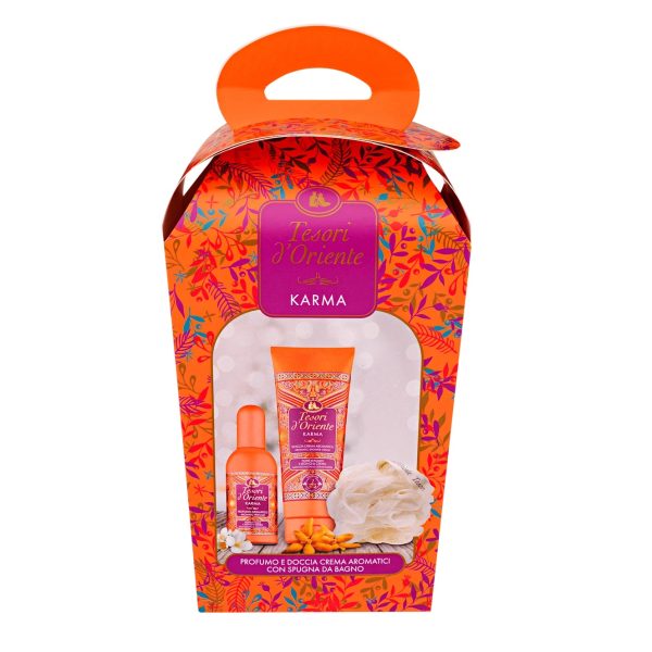 Tesori D’Oriente Coffret Karma Crème De Douche 250ml + Eau De Toilette 100ml + Éponge De Bain