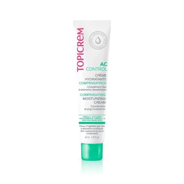 Topicrem AC HYDRA Crème Hydratante Compensatrice Peaux Acnéiques 40ml