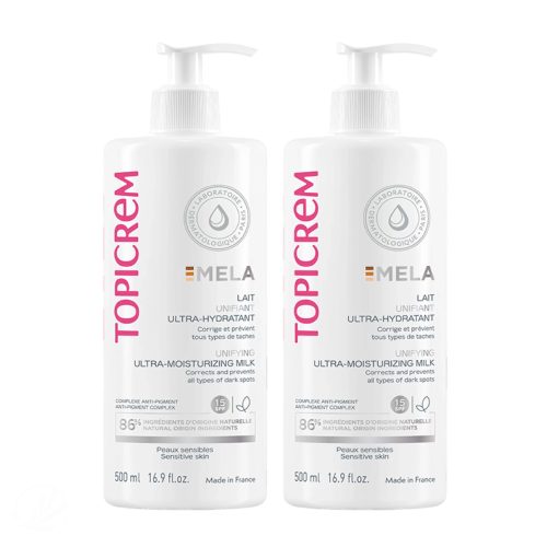 topicrem-lait-mela-dakar-universcosmetix Topicrem Mela Duo Lait Unifiant Ultra-Hydratant Spf15 2x500ml