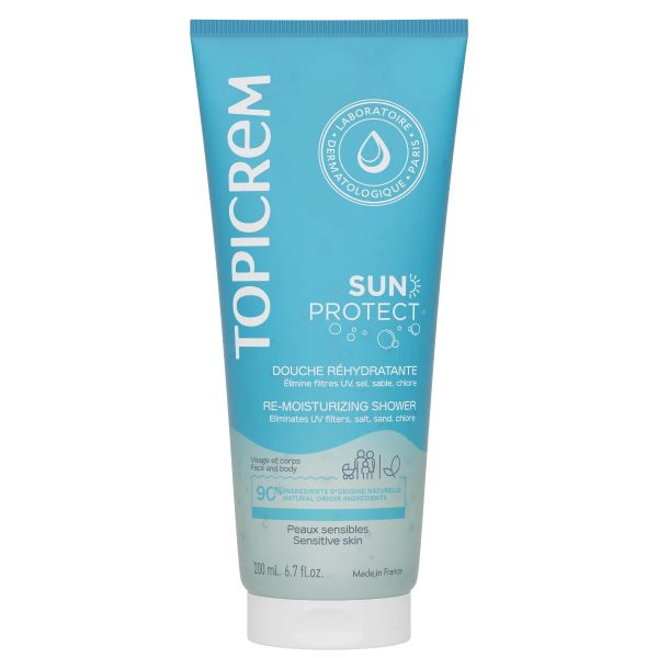 Topicrem Sun Protect Gel Douche Réhydratante Visage et Corps Peaux Sensibles 200 ml