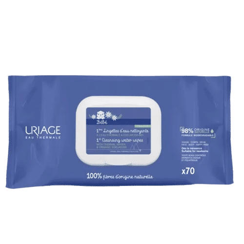 Uriage Bébé 1ères Lingettes Nettoyantes à l'Eau Thermale 70 Lingettes