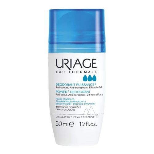 Uriage Déodorant Puissance 3 Anti Transpirant anti-odeurs efficacité 24h Sans Alcool Peaux Sensibles 50ml