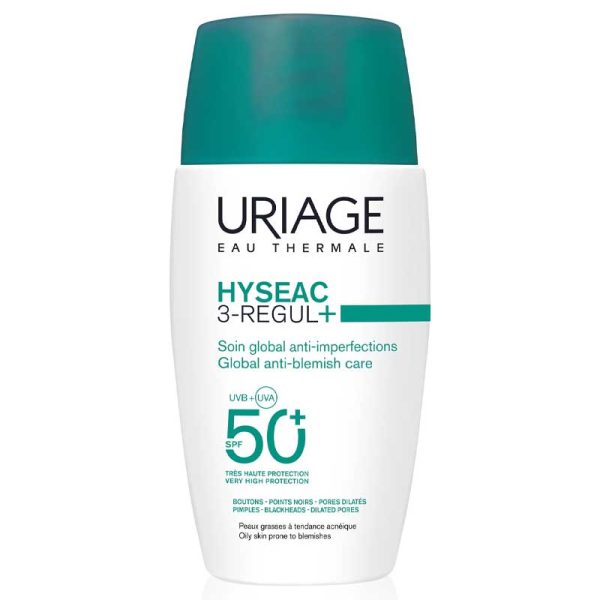 Uriage Hyseac 3 Regul Soin Global Spf50 Anti Boutons Points Noirs et Pores Dilatés 50 ml