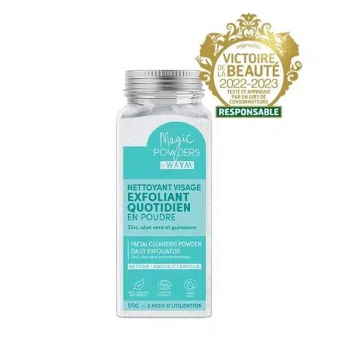 Waam Nettoyant Visage Exfoliant en Poudre BIO Nettoyante adoucissante apaisante 50g