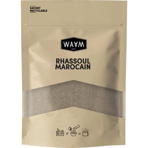 Waam Rhassoul Marocain Purifier assainir et resserrer les pores du visage absorber l'excès de sébum lave et fortifie les cheveux 250 g