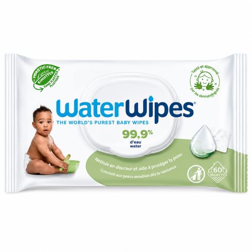 Waterwipes Visage et Mains Peau Sensibles 60 Lingettes