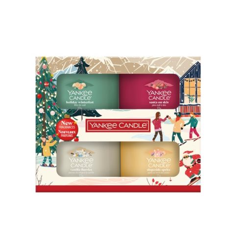 Yankee Candle Coffret de Noël 2025 4 Bougies Votives en Verre