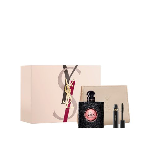 Yves Saint Laurent Black Opium Coffret Fêtes Eau de Parfum coffret femme EDP 50ml + Mini Lash Clash Black + Pochette.